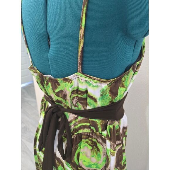 Vintage Y2K Plus Size 2X Swirl Print Sundress Empire Waist Summer Casual Dress - Picture 4 of 7